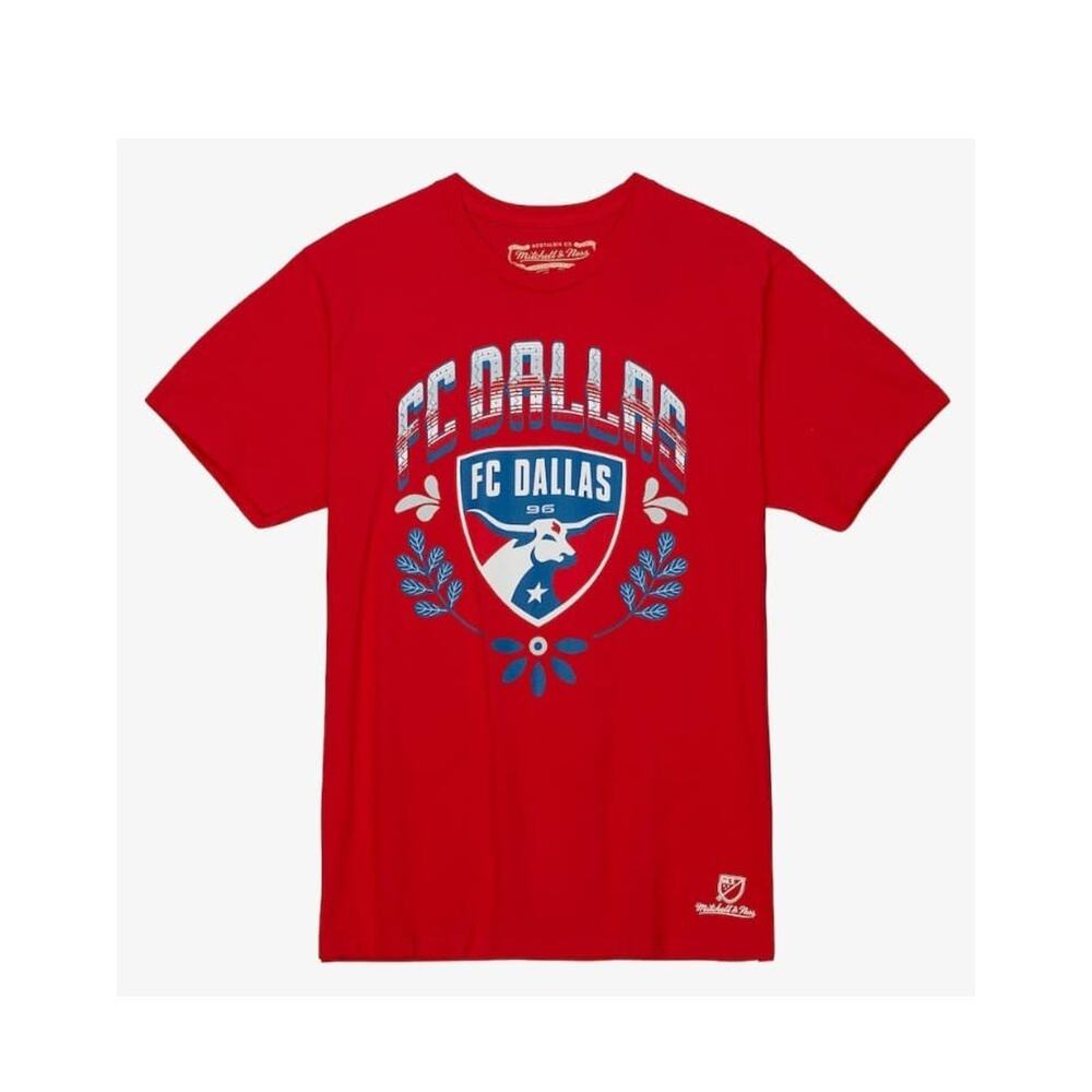 MITCHELL & NESS Men’s T-Shirt FC Dallas Serape MLS Red Size Medium NWT Defect